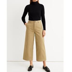 PRINCESS POLLY Wide-Leg Pant | Size 10 | Khaki Cotton Blend | Minimalist Neutral